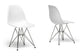 White Plastic Side Chair Set of 2 FredCo