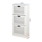 White Shoe Storage Cabinet with 3 Flip Doors 20.94x9.45x43.11 inch FredCo