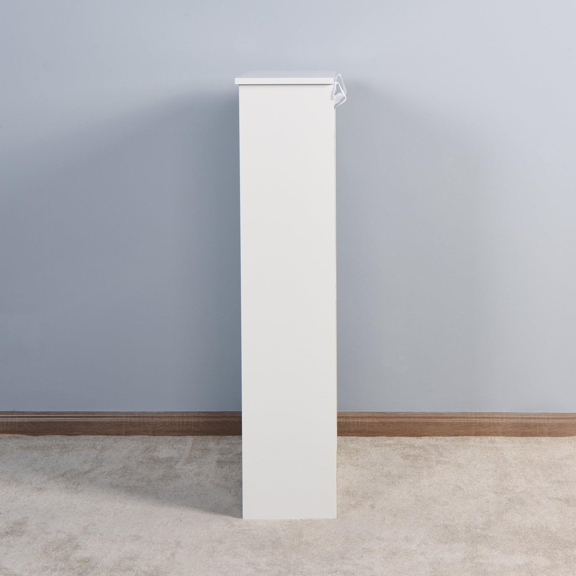 White Shoe Storage Cabinet with 3 Flip Doors 20.94x9.45x43.11 inch FredCo