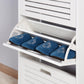 White Shoe Storage Cabinet with 3 Flip Doors 20.94x9.45x43.11 inch FredCo