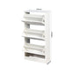 White Shoe Storage Cabinet with 3 Flip Doors 20.94x9.45x43.11 inch FredCo
