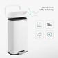 White Stainless Steel Step Trash Can with Hinged Lid FredCo