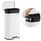White Stainless Steel Step Trash Can with Hinged Lid FredCo