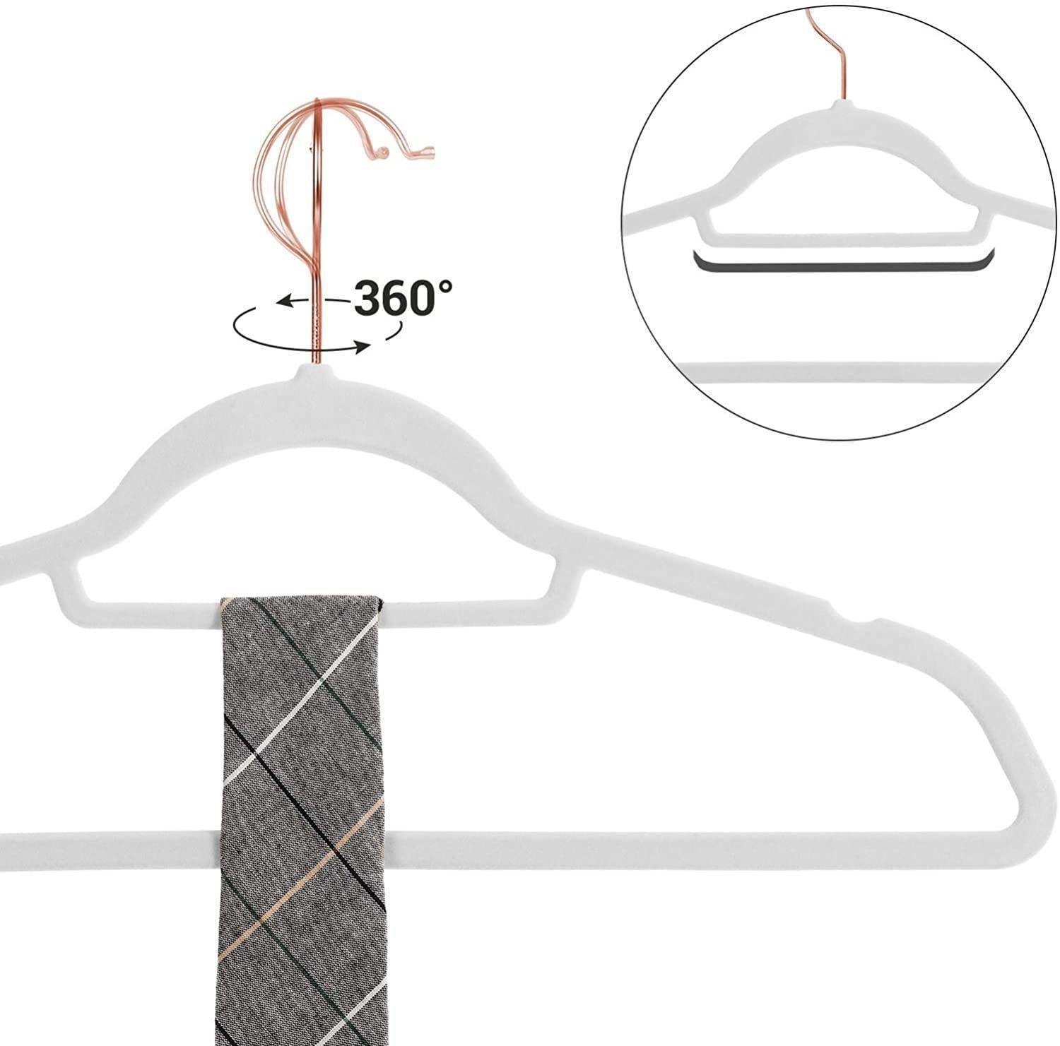 White Velvet Hangers 30 Pack for Home Storage FredCo