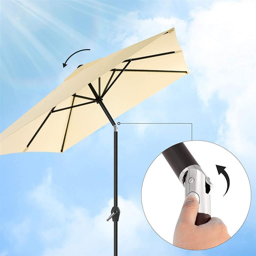 Wide Canopy Patio Umbrella Beige FredCo