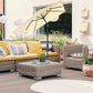 Wide Canopy Patio Umbrella Beige FredCo