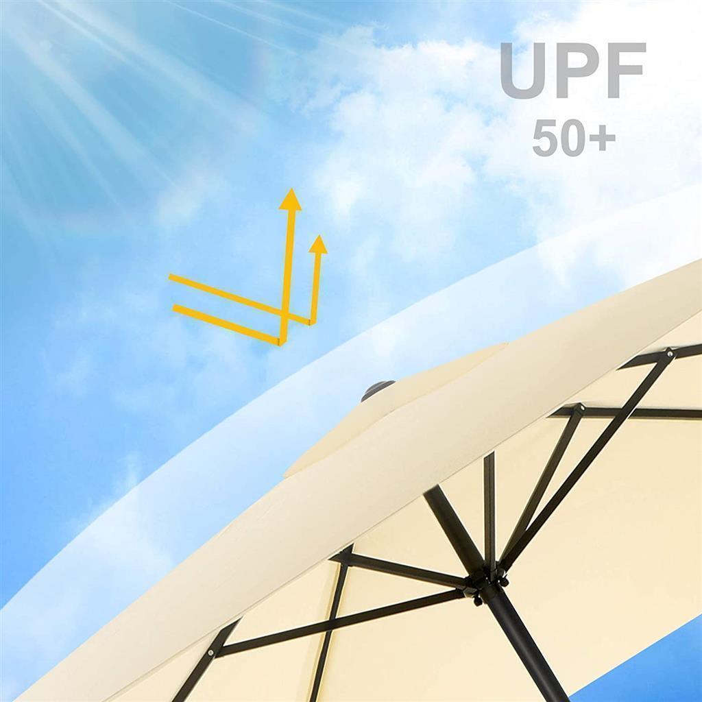 Wide Canopy Patio Umbrella Beige FredCo