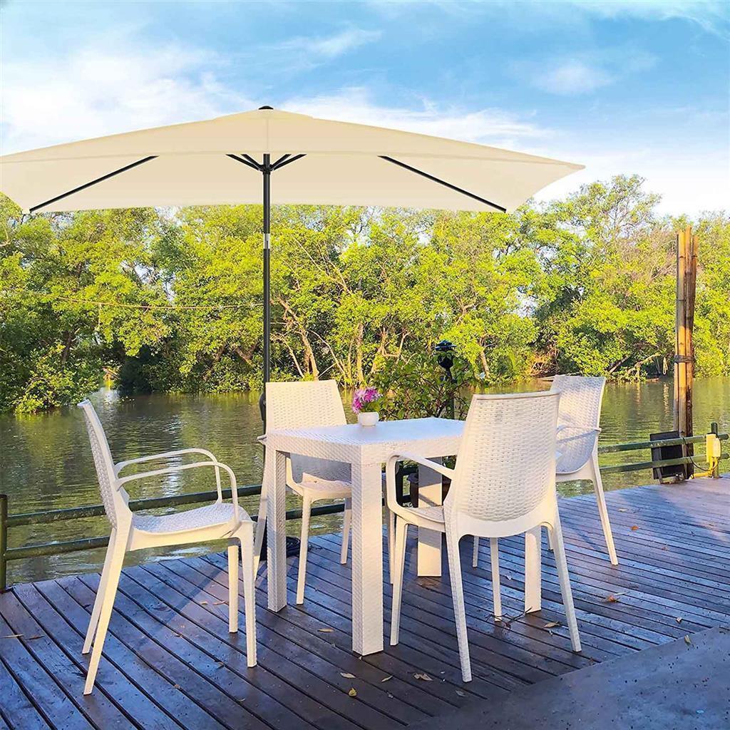 Wide Canopy Patio Umbrella Beige FredCo