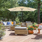 Wide Canopy Patio Umbrella Beige FredCo