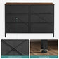 Wide Storage Dresser with 6 Drawers, Rustic Brown FredCo