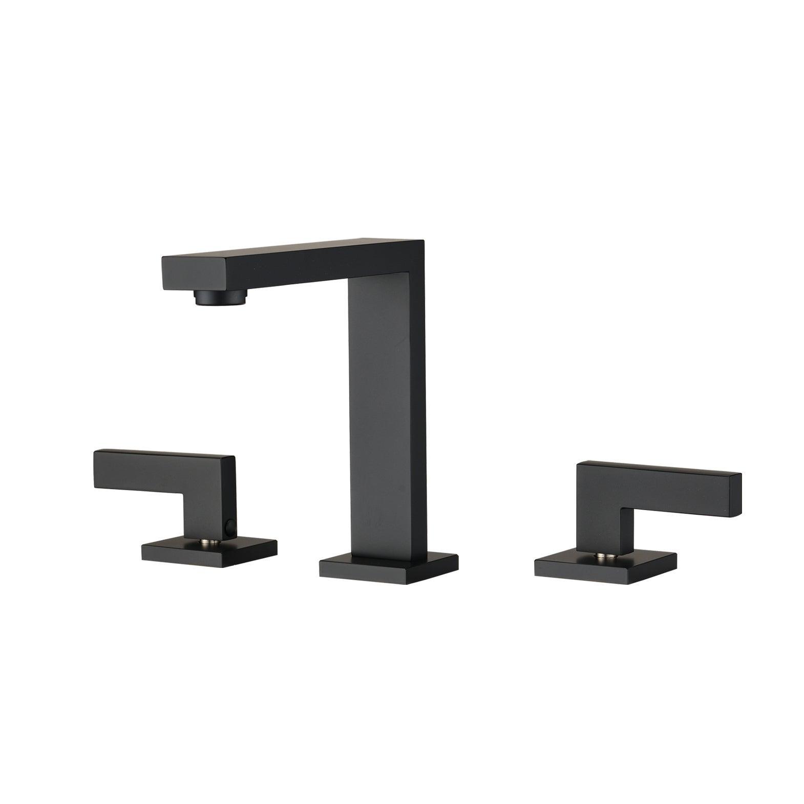 Widespread 2-Handle High-Arc Bathroom Faucet Matte Black FredCo
