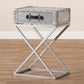 William Modern French Industrial Silver Metal 1-Drawer Nightstand FredCo