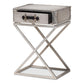 William Modern French Industrial Silver Metal 1-Drawer Nightstand FredCo