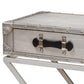 William Modern French Industrial Silver Metal 1-Drawer Nightstand FredCo