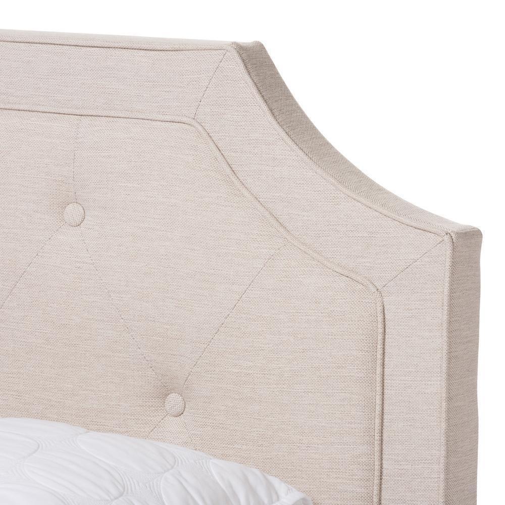 Willis Modern and Contemporary Light Beige Fabric Upholstered Full Size Bed FredCo
