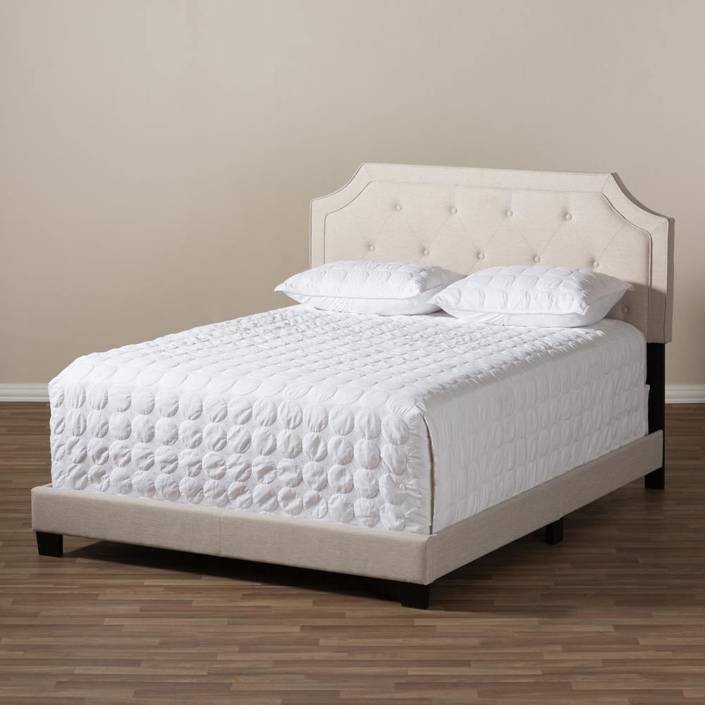 Willis Modern and Contemporary Light Beige Fabric Upholstered Full Size Bed FredCo