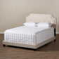 Willis Modern and Contemporary Light Beige Fabric Upholstered Full Size Bed FredCo