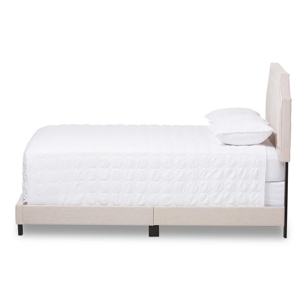 Willis Modern and Contemporary Light Beige Fabric Upholstered Full Size Bed FredCo