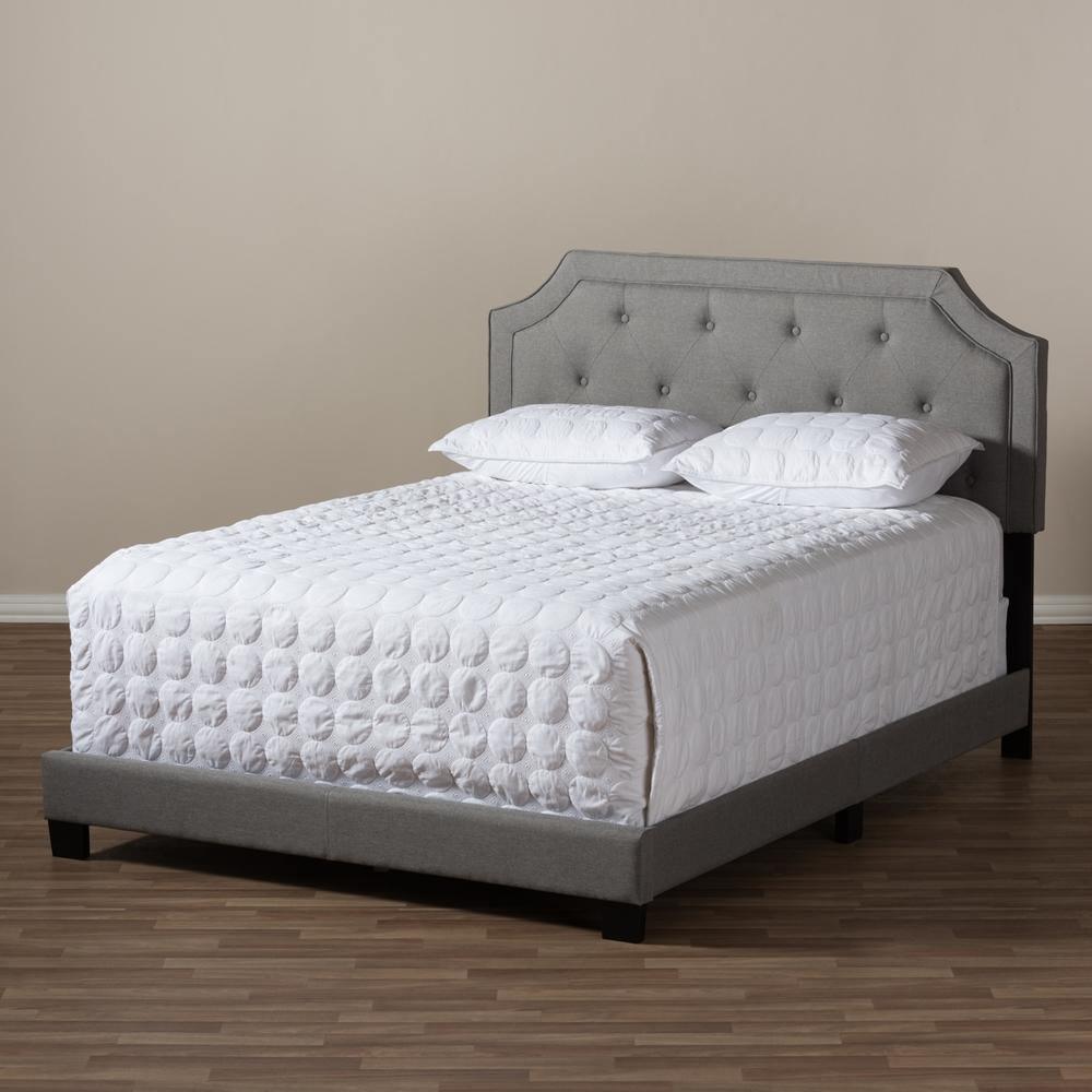 Willis Modern and Contemporary Light Grey Fabric Upholstered Queen Size Bed FredCo