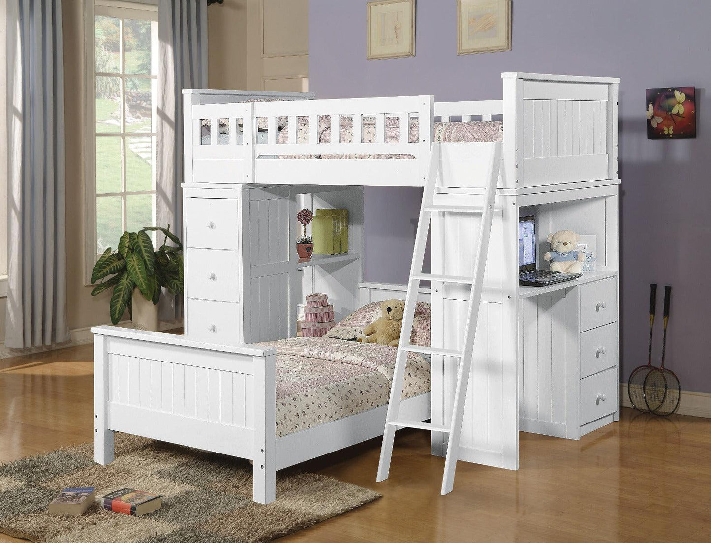 Willoughby Loft Bed, White FredCo