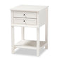 Willow Modern Transitional White Finished 2-Drawer Wood Nightstand FredCo
