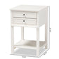 Willow Modern Transitional White Finished 2-Drawer Wood Nightstand FredCo