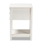Willow Modern Transitional White Finished 2-Drawer Wood Nightstand FredCo
