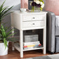 Willow Modern Transitional White Finished 2-Drawer Wood Nightstand FredCo