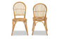 Wina Modern Bohemian Natural Brown Rattan 2-Piece Dining Chair Set FredCo