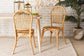 Wina Modern Bohemian Natural Brown Rattan 2-Piece Dining Chair Set FredCo