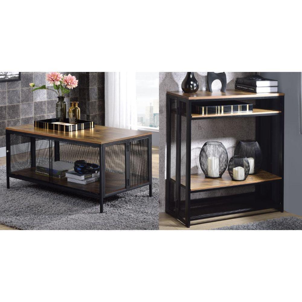 Winam Coffee Table Antique Oak & Black FredCo