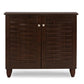 Winda Modern and Contemporary 2-Door Dark Brown Wooden Entryway Shoes Storage Cabinet FredCo