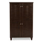 Winda Modern and Contemporary 4-Door Dark Brown Wooden Entryway Shoes Storage Cabinet FredCo