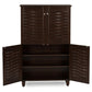 Winda Modern and Contemporary 4-Door Dark Brown Wooden Entryway Shoes Storage Cabinet FredCo