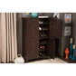 Winda Modern and Contemporary 4-Door Dark Brown Wooden Entryway Shoes Storage Cabinet FredCo