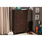 Winda Modern and Contemporary 4-Door Dark Brown Wooden Entryway Shoes Storage Cabinet FredCo