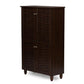 Winda Modern and Contemporary 4-Door Dark Brown Wooden Entryway Shoes Storage Cabinet FredCo