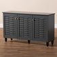 Winda Modern and Contemporary Dark Gray 3-Door Wooden Entryway Shoe Storage Cabinet FredCo