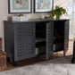 Winda Modern and Contemporary Dark Gray 3-Door Wooden Entryway Shoe Storage Cabinet FredCo