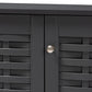Winda Modern and Contemporary Dark Gray 3-Door Wooden Entryway Shoe Storage Cabinet FredCo