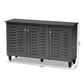 Winda Modern and Contemporary Dark Gray 3-Door Wooden Entryway Shoe Storage Cabinet FredCo