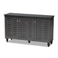 Winda Modern and Contemporary Dark Gray 3-Door Wooden Entryway Shoe Storage Cabinet FredCo