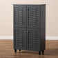 Winda Modern and Contemporary Dark Gray 4-Door Wooden Entryway Shoe Storage Cabinet FredCo