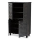 Winda Modern and Contemporary Dark Gray 4-Door Wooden Entryway Shoe Storage Cabinet FredCo
