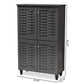 Winda Modern and Contemporary Dark Gray 4-Door Wooden Entryway Shoe Storage Cabinet FredCo