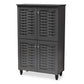 Winda Modern and Contemporary Dark Gray 4-Door Wooden Entryway Shoe Storage Cabinet FredCo