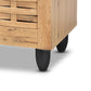 Winda Modern and Contemporary Oak Brown Finished Wood 2-Door Shoe Cabinet FredCo