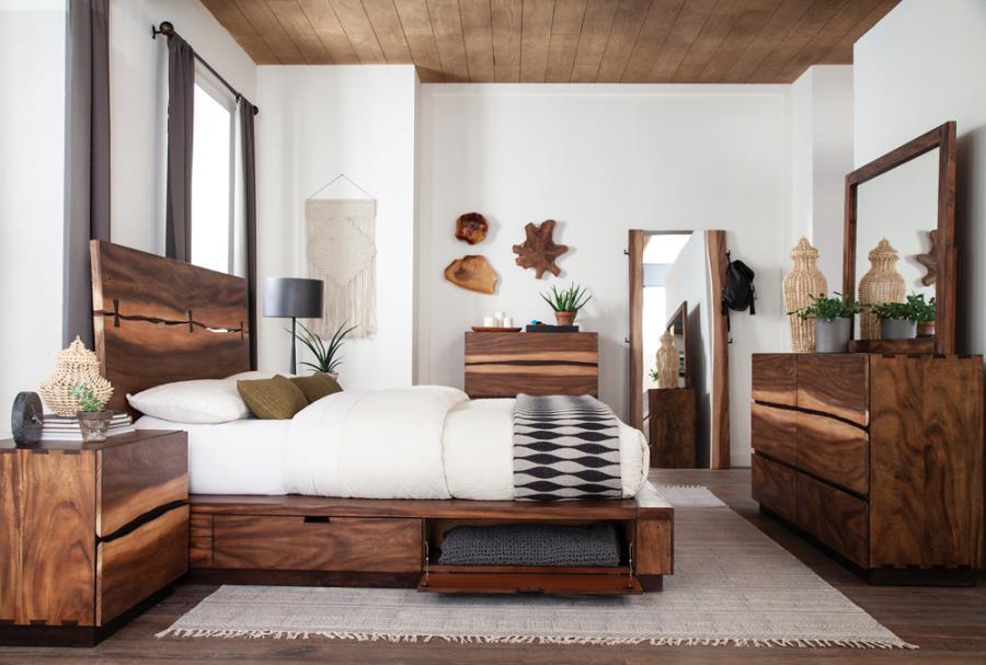 Winslow 5-piece Queen Storage Bedroom Set Smokey Walnut Coaster FredCo