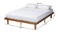 Winston Mid-Century Modern Walnut Brown Finished Wood Queen Size Platform Bed frame FredCo