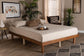 Winston Mid-Century Modern Walnut Brown Finished Wood Queen Size Platform Bed frame FredCo